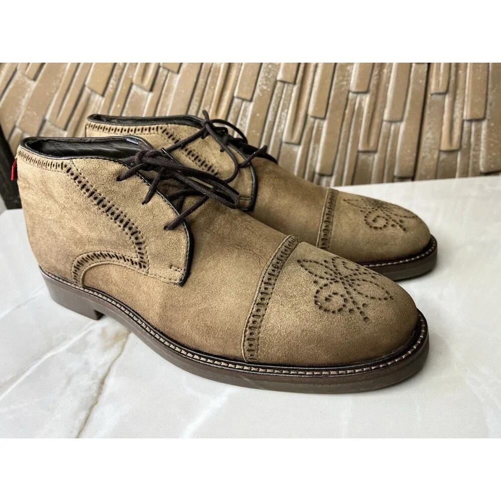 Marc Joseph New York Men Suede Leather Gold Collection Dress Ankle Boot 8.5